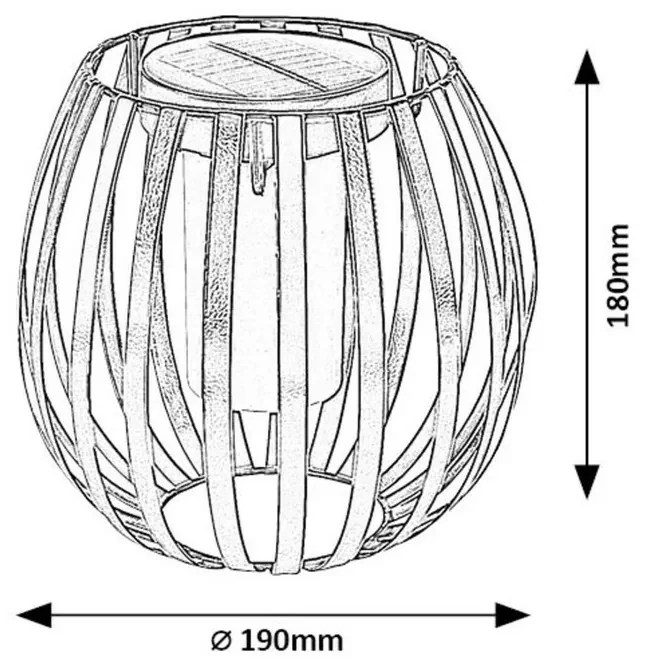 Rabalux 77167 vonkajšia solárna stolná LED lampa Savoca, 1W, 3000K, 5lm, IP44