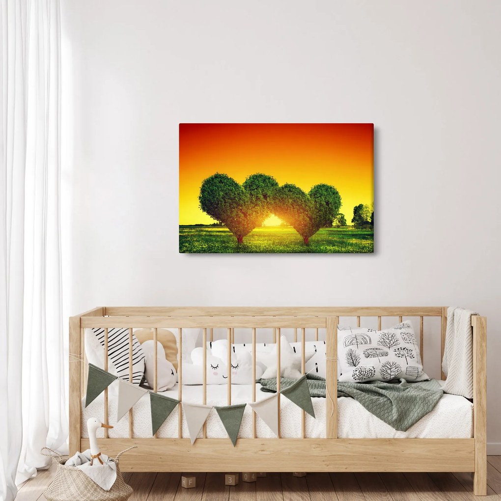 Obraz - Srdce v korunách stromov (90x60 cm)