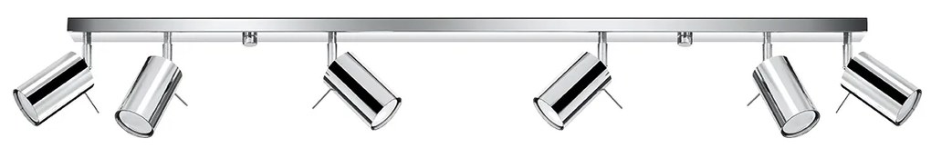 Bodové svietidlo Ring, 6x chrómové kovové tienidlo, (možnosť polohovania)