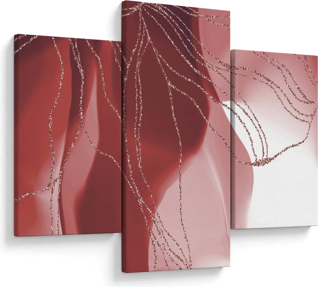 Obraz - Červená abstraktná kvetina N⁰1 (90x60 cm)