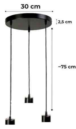 BERGE LED stropné svietidlo 3xE27, priehľadná sklenená guľa