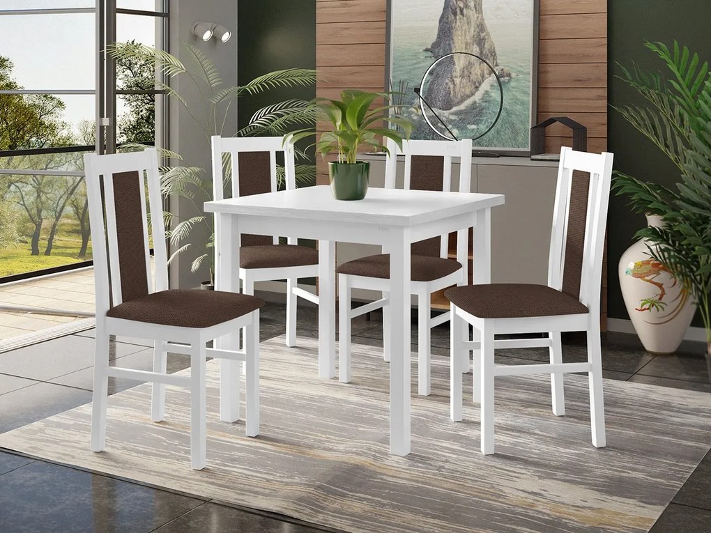 Stôl so 4 stoličkami - AL27, Morenie: Orech - L, Poťahové látky: Zetta 300