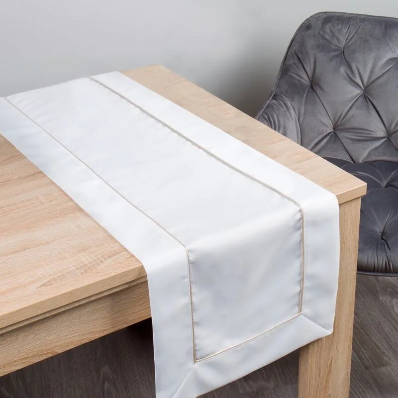 OBRUS KARIN 40X180 CM BIELY