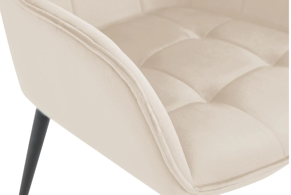 Jedálenská stolička Ferndale - zamat - krémová