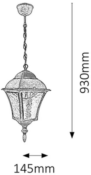 Rabalux 8399 - Vonkajší luster TOSCANA 1xE27/60W/230V