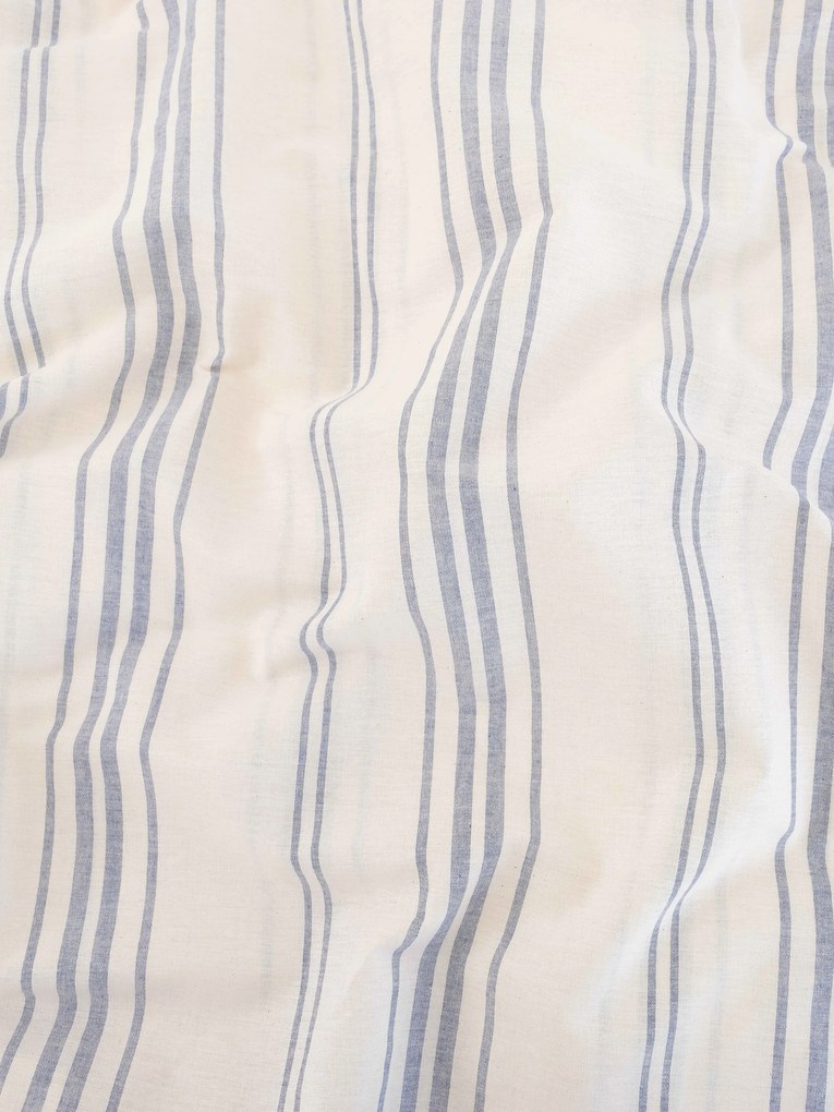 Bavlnená obliečka na vankúš Natural 40 × 40 cm - Prúžky modré