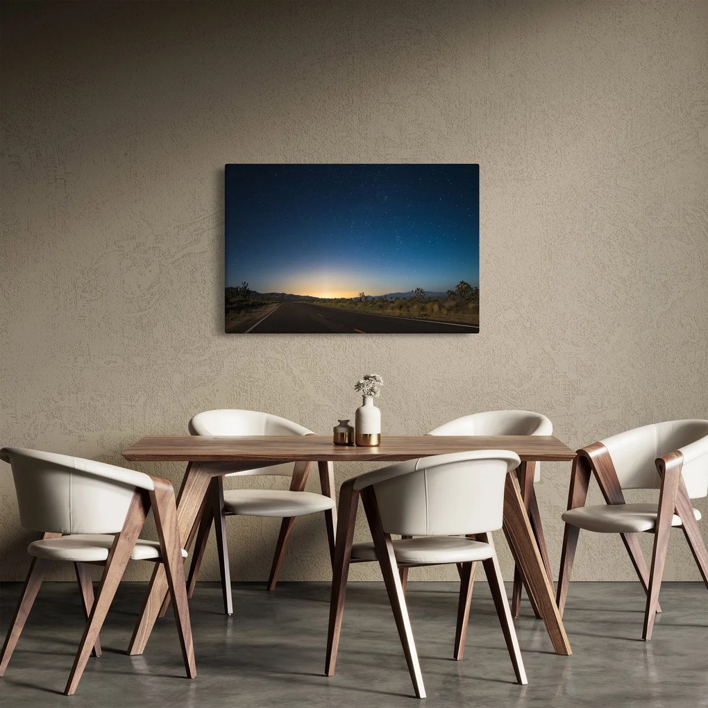 Obraz - Nočné nebo nad cestou (90x60 cm)