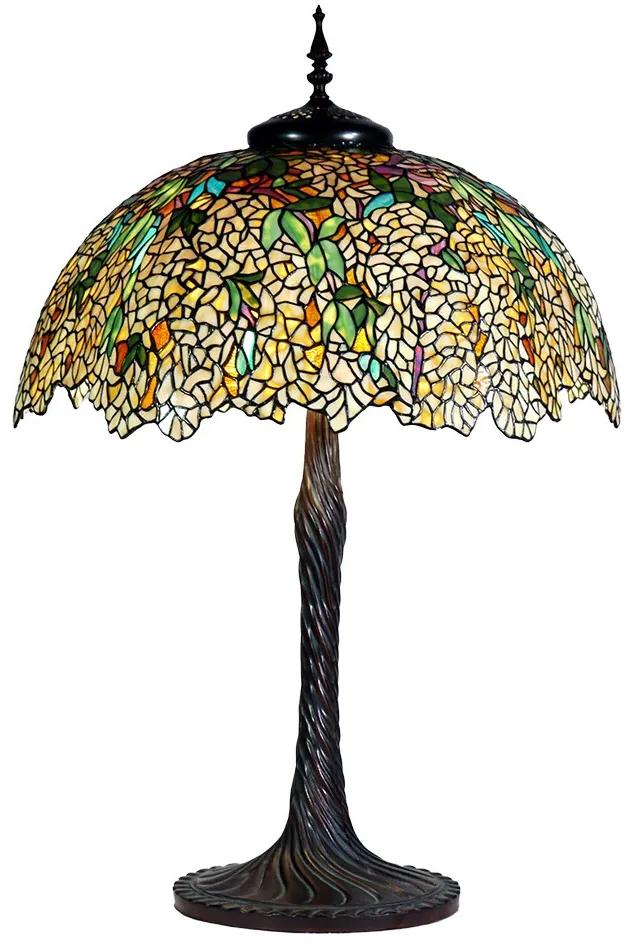 Farebná stolná lampa Tiffany Betania  - Ø 56x83 cm E27/Max 3x60W