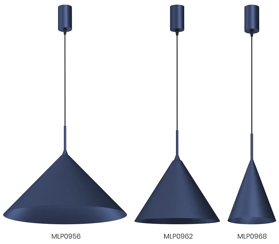 Závesné svietidlo Capital, 1x tmavomodré kovové tienidlo, (fi 46cm), db