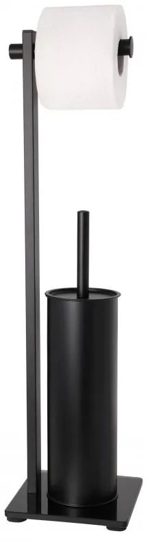 Erga Luki, držiak na toaletný papier a WC kefu 2v1, čierna matná, ERG-YKA-P.LUKI-FB