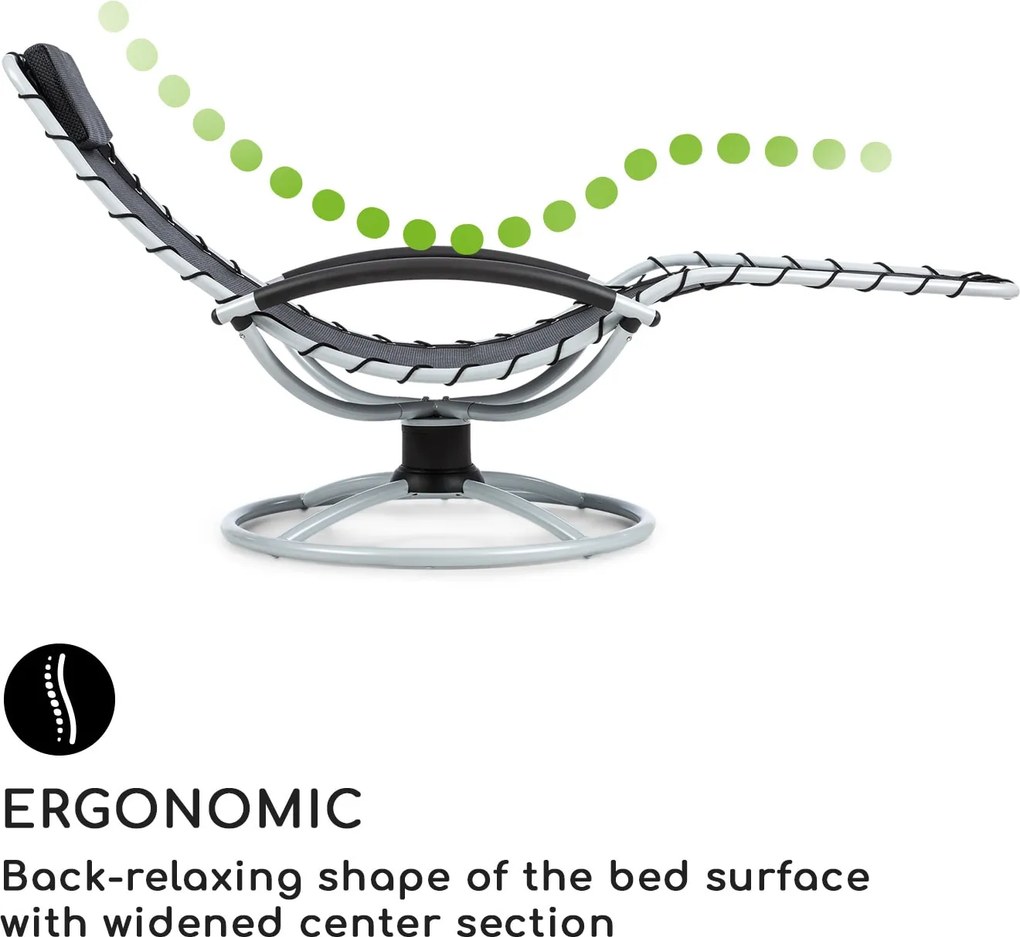 Blumfeldt The Chiller, hojdacie lehátko, 77 x 85 x 173 cm, 360 Comfort, ComfortMesh, čierne