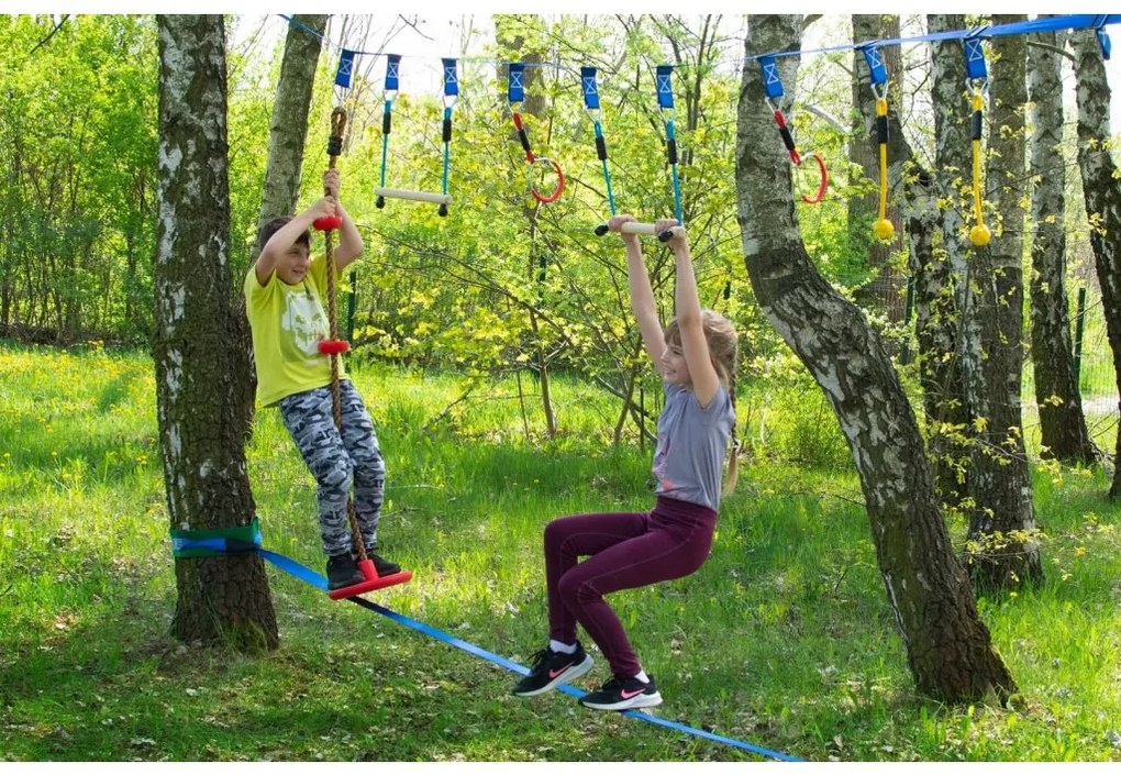 Prenosná prekážková dráha pre deti - lanový park 123498