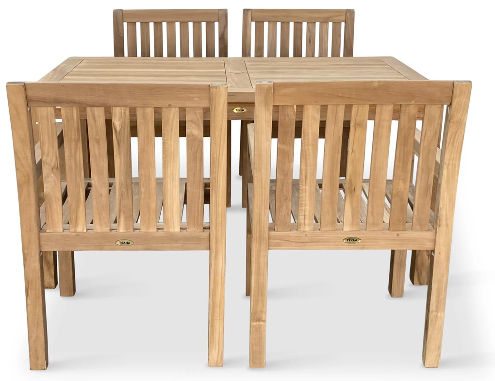 Noela Záhradný teakový set Garden I + 4x kreslo Kingsbury