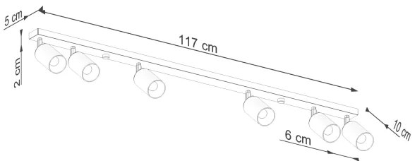 Sollux SL.1380 - Bodové svietidlo WINX 6xGU10/10W/230V čierna/meď