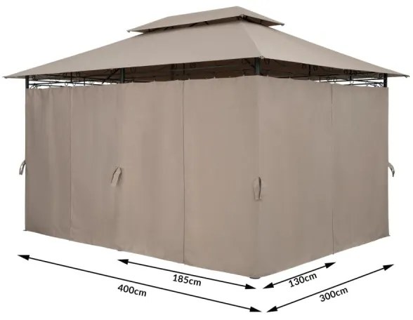 Záhradný altánok pavilón TOPAS 4x3m - piesková