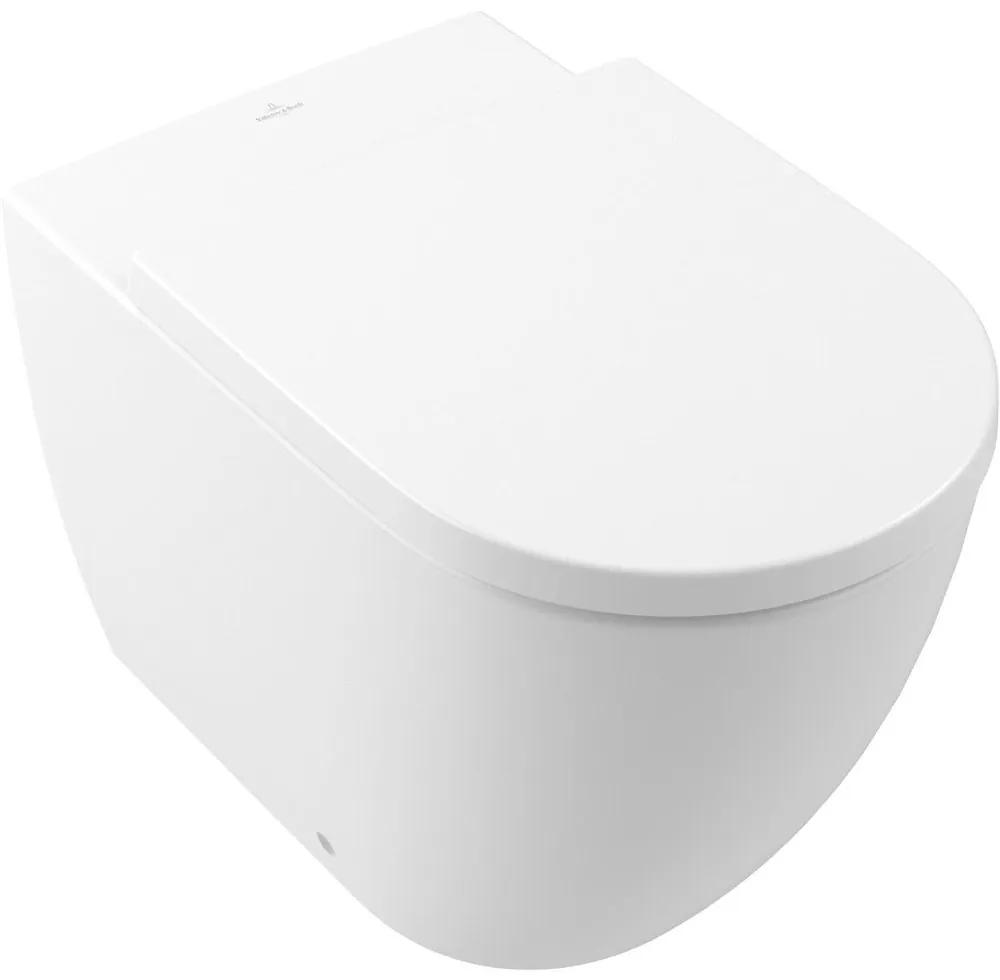 VILLEROY &amp; BOCH Subway 3.0 samostatne stojace WC s TwistFlush, s hlbokým splachovaním bez vnútorného okraja, 370 x 600 mm, Stone White, s povrchom CeramicPlus, 4671T0RW
