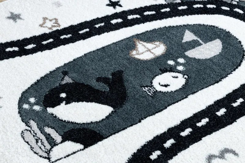 Dywany Łuszczów, Detský kusový koberec Fun Route Street animals cream, 160x220, béžová, detská izba