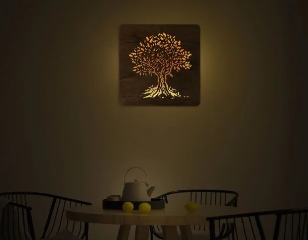 Podsvietený obraz strom Dub na batériu