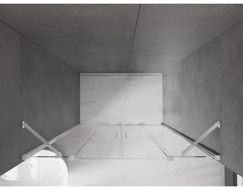 Mexen Velar Duo, posuvné dvere do otvoru 140x200 cm, 8mm číre sklo, chrómový profil, 871-140-000-02-01