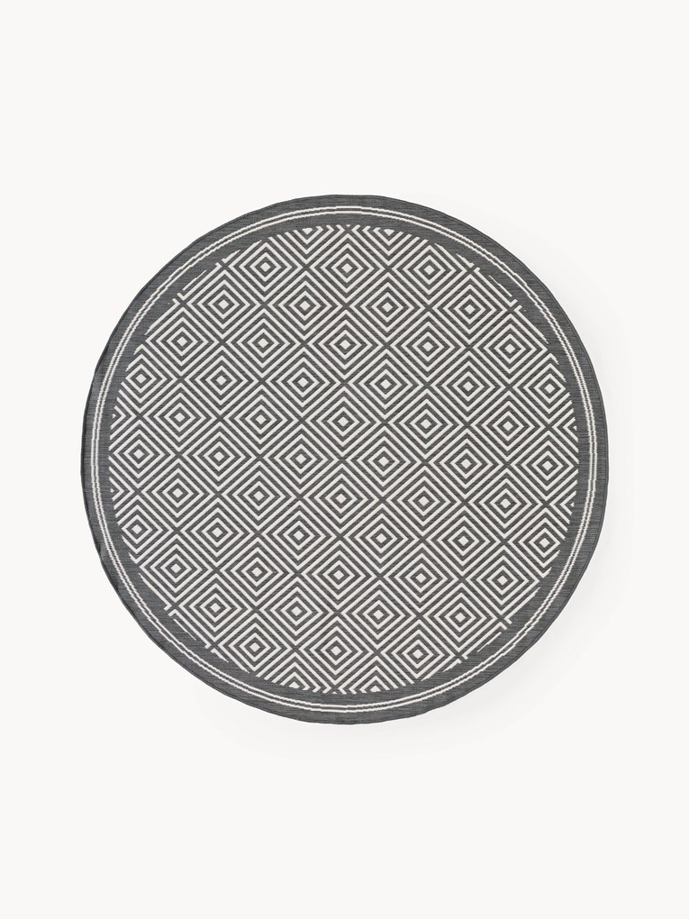 Okrúhly obojstranný koberec's diamantovým vzorom do interiéru/exteriéru Reddy