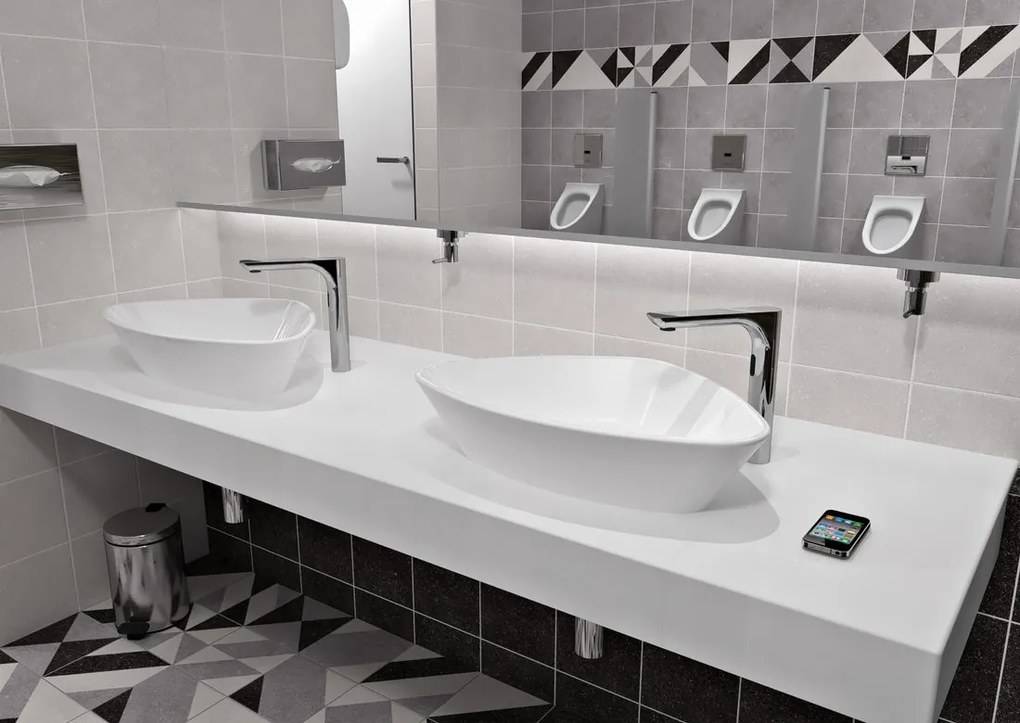Aqualine Aqualine, Senzorová stojanková batéria 6V DC (4xAA), brúsená oceľ, PS608