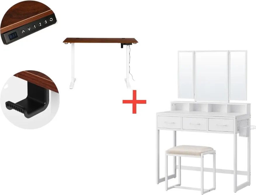 Set - Nastaviteľný stôl a toaletka