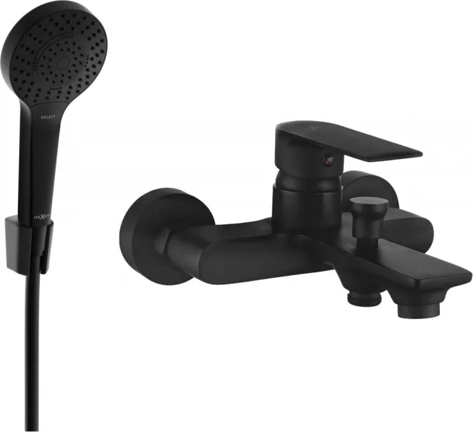 Mexen Royo R05 vaňová batéria so sprchovacím setom, čierna - 7223R05-70