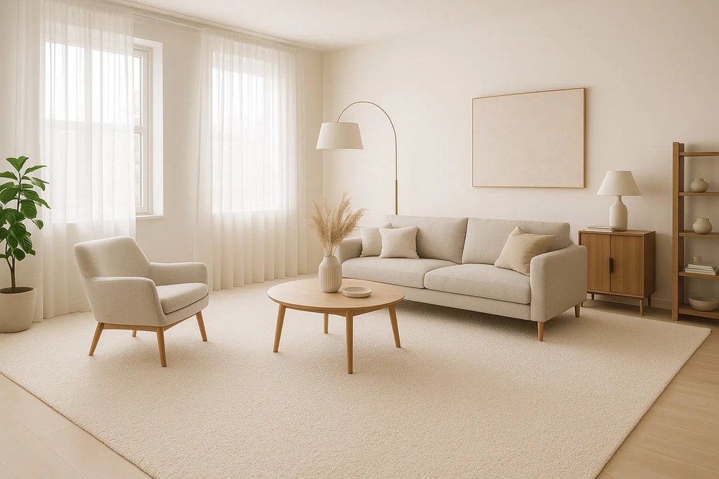 Betap, AKCIA: 60x270 cm Koberec metráž Dynasty 60, šíře, biela, filc, obývacia izba