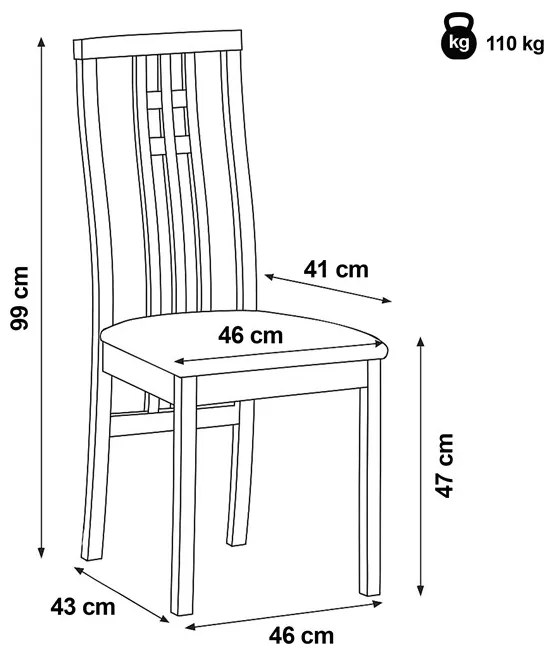 Autronic BONTEC Jedálenská stolička, hnedá, masív, BC-2482 BUK3 Farba: Biela