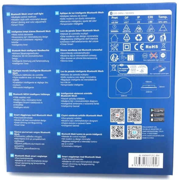 Aigostar - LED RGBW Stmievateľné nás. svietidlo MESH Smart LED/12W/230V + DO čierna