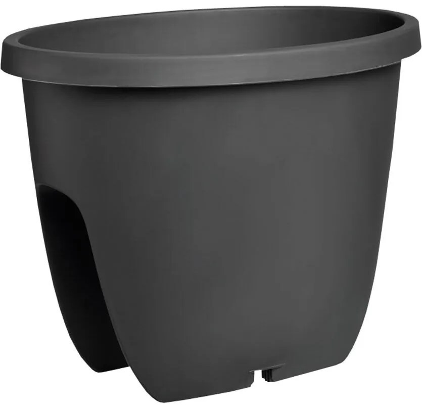 Truhlík Balconia na zábradlie plast antracit 30 cm