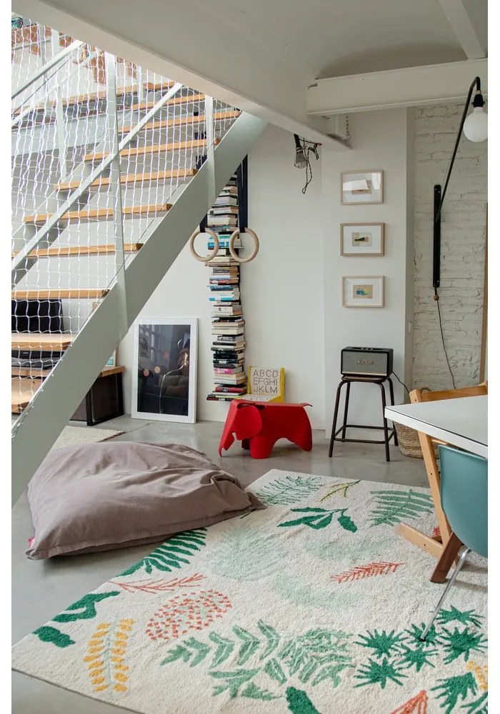 Prateľný ručne tkaný bavlnený detský koberec 170x240 cm Botanic Plants – Lorena Canals