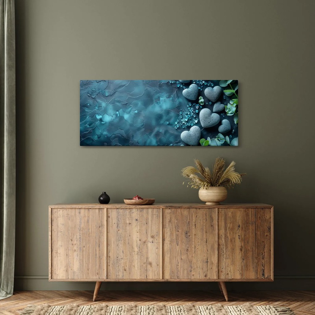 Obraz - Kamene tvaru srdca (120x50 cm)