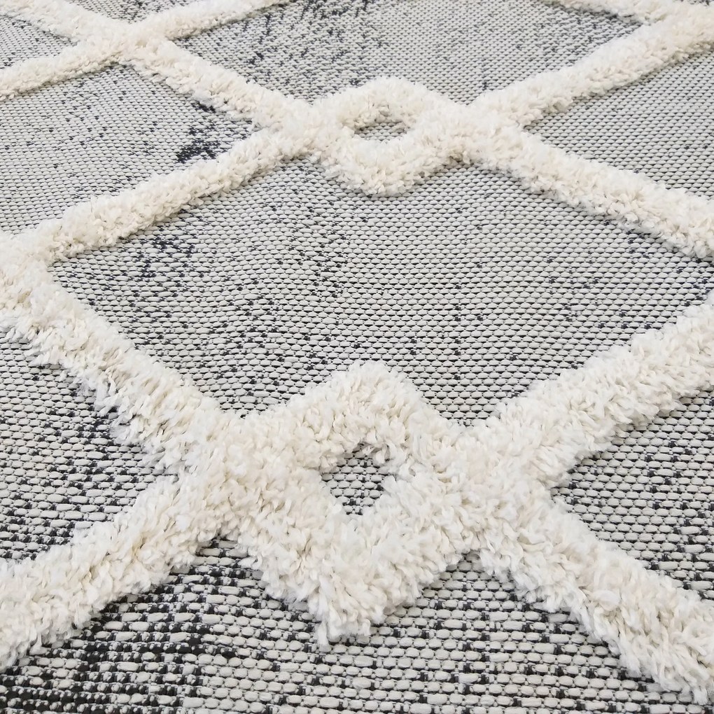 DY Sivý vzorovaný koberec v škandinávskom štýle Deli 02 Rozmer: 160x230 cm