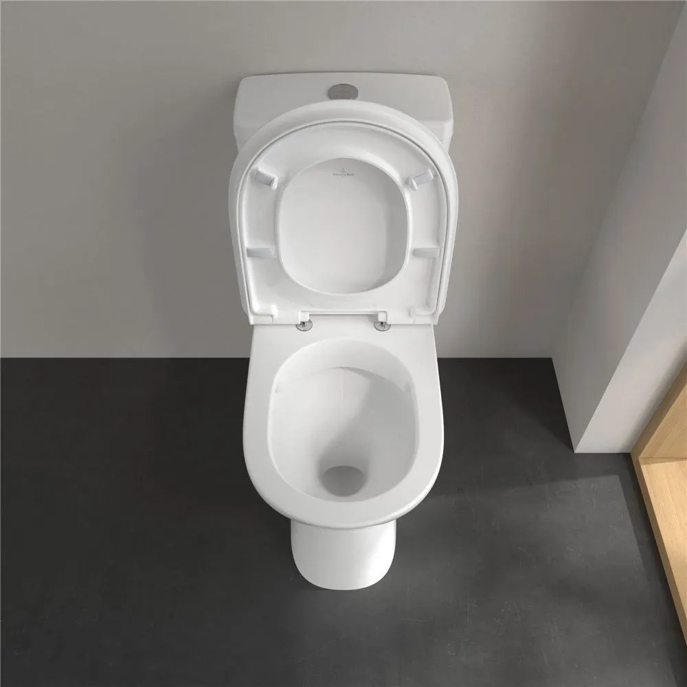 VILLEROY &amp; BOCH ViCare WC misa kombi (zvýšená) s hlbokým splachovaním bez vnútorného okraja, zadný odpad, 360 x 710 mm, biela alpská, 4620R001