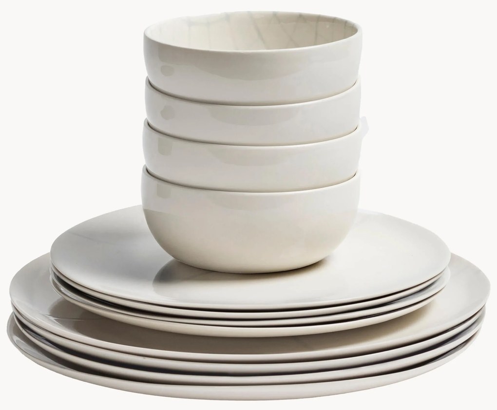 Serax x Kelly Wearstler, Porcelánová súprava riadu Zuma, 4 osoby (12 ks)