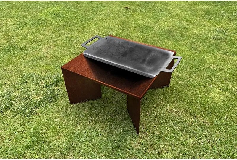 Grilovací plát na záhradné ohnisko 62 x 30 x 3 cm, oceľový CORGARDEN 1073