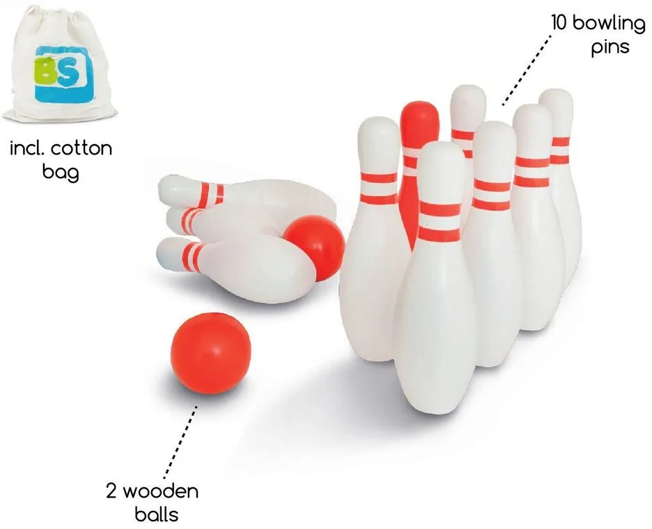 Bowling - červená & biela