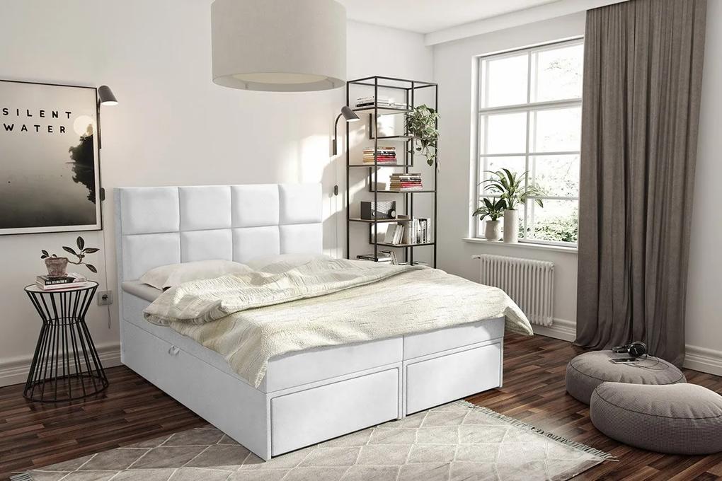 Kontinentálna posteľ Hudson Lux 2, Rozmer postele: 160x200, Farby: ekokoža Soft 017