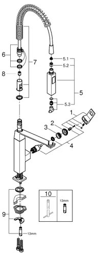 GROHE 31395000 - Drezová batéria EUROCUBE 547 mm lesklý chróm