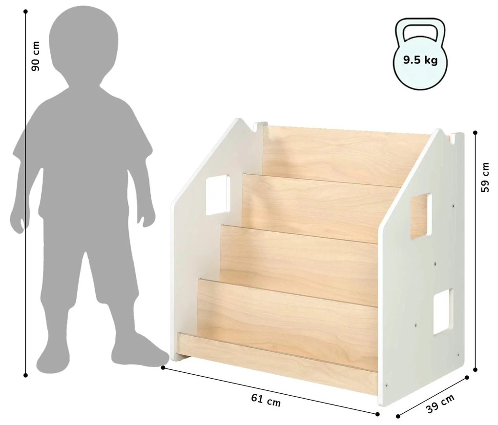 Montessori detská knižnica – biela