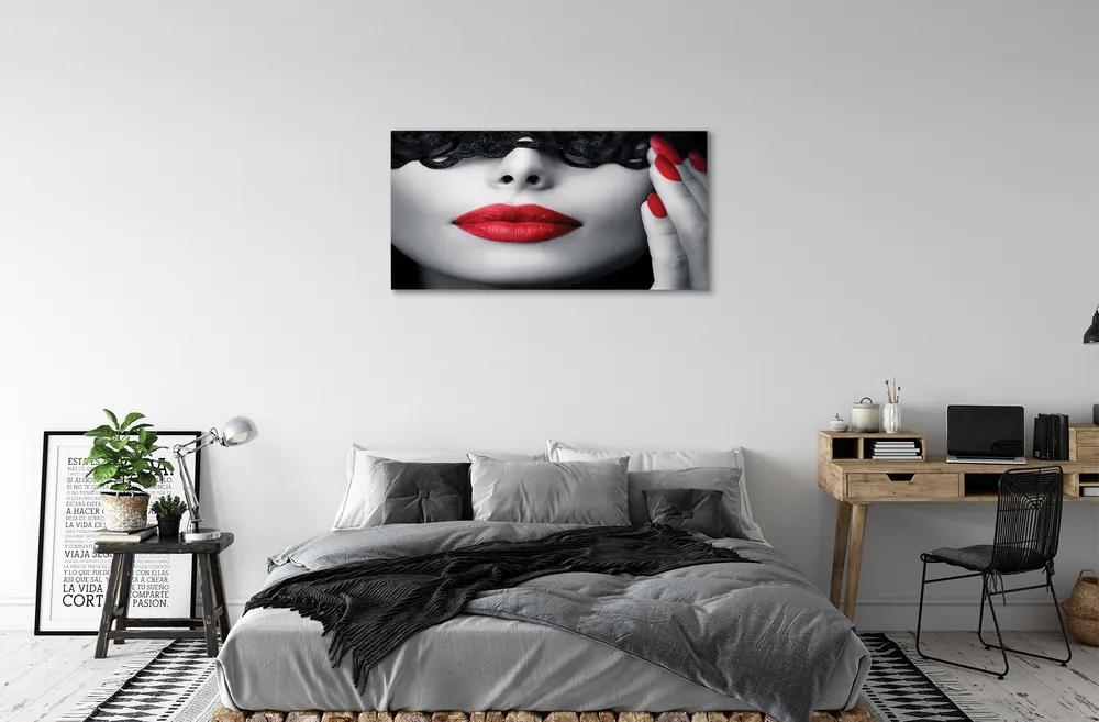 Obraz canvas Červené pery žena 140x70 cm