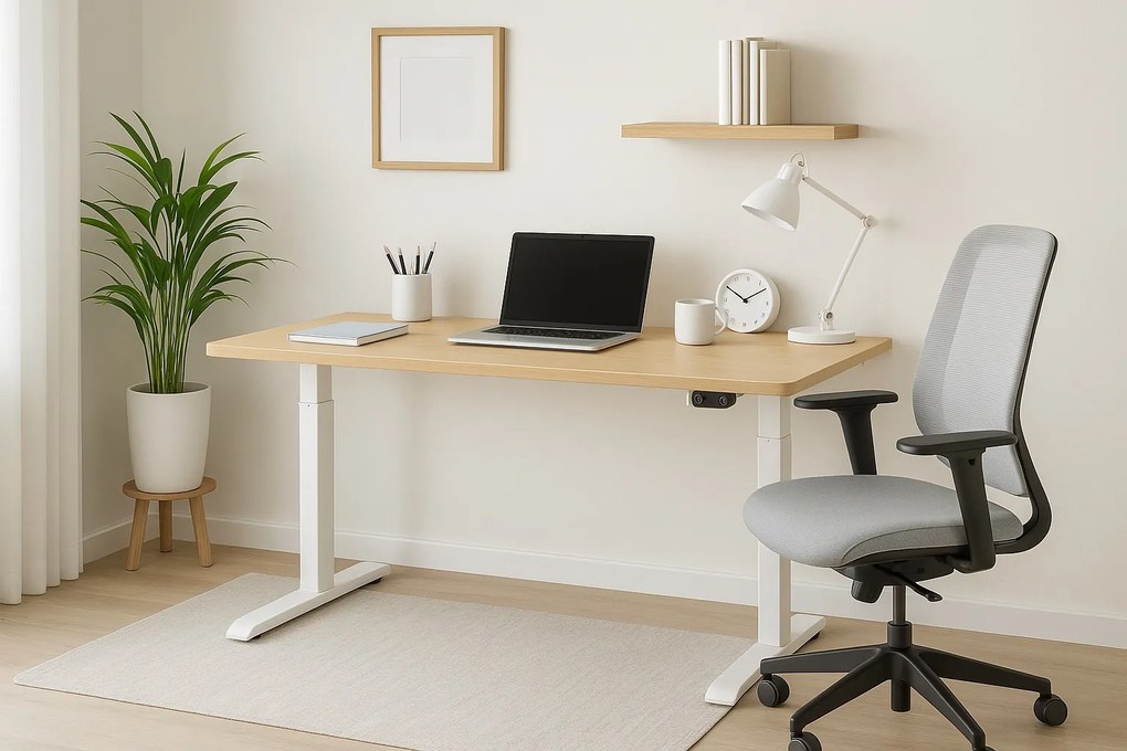 Herný stôl BR01 svetlohnedý s bielym rámom 140 cm