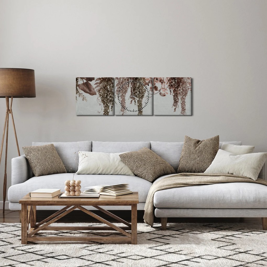 Obraz - Rastliny (s hodinami) (90x30 cm)