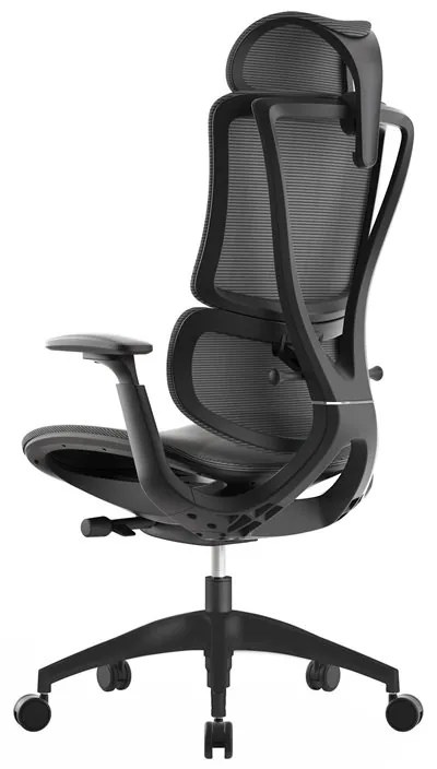 Kancelárska ergonomická stolička KLEM — sieť, tmavo sivá, nosnosť 130 kg