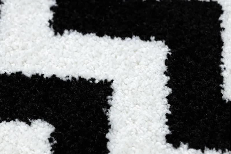 Kusový koberec SKETCH ALEX biely/čierny - cikcak