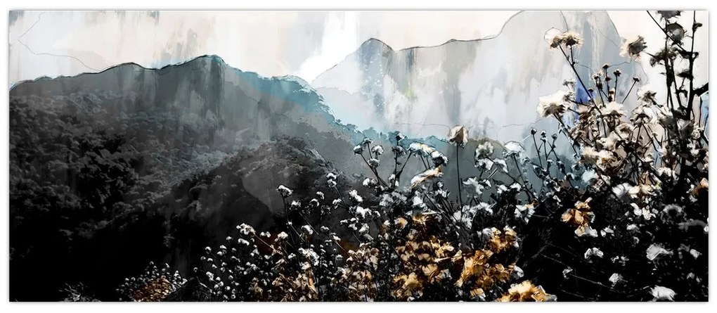 Obraz - Ilustrácie divokých kvetov (120x50 cm)