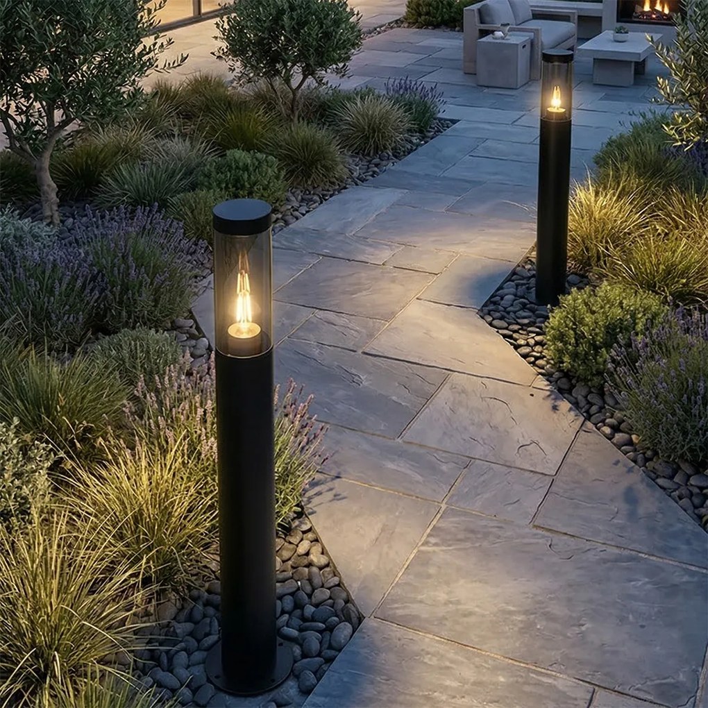 Moderná vonkajšia stojaca lampa čierna 110 cm IP44 - Rox