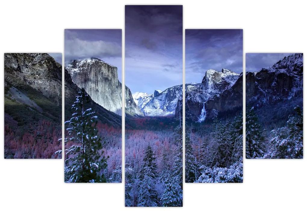 Obraz zimnej horskej krajiny (150x105 cm)