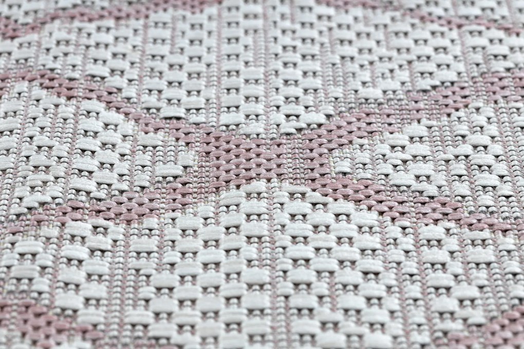 Koberec SISAL SION  MREŽA  22129 ploché  tkanie  ecru / ružová